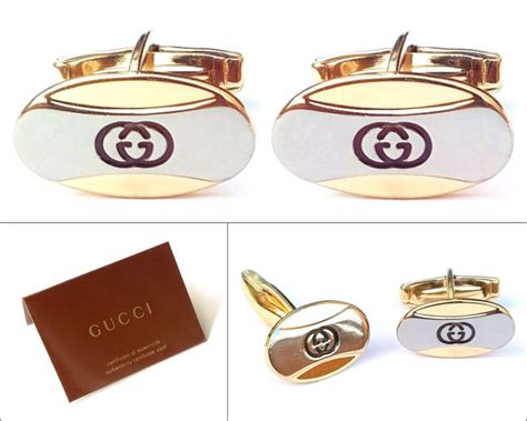 gold gucci cufflinks for men|authentic gucci cufflinks.